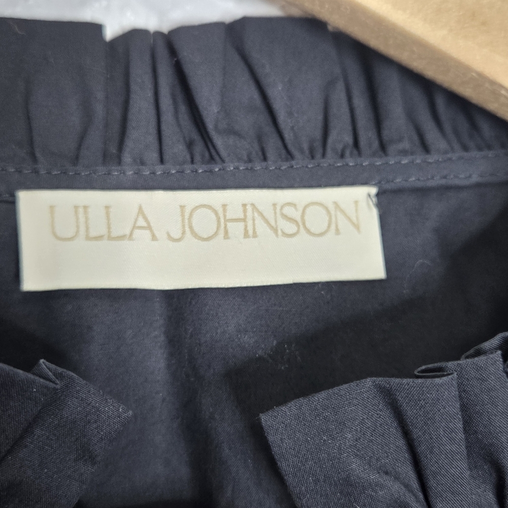 Ulla Johnson Black Marika Poplin Balloon Long Sleeve Blouse Women's Size 8 - Picture 12 of 14